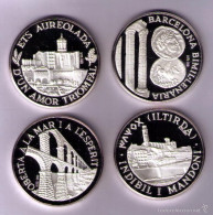 ESTUCHE CON 4 MEDALLAS DEDICADAS A LAS 4 PROVINCIAS CATALANAS (25 Gr De Plata Pura Cada Una) - Altri & Non Classificati