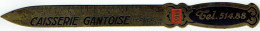 Rare Ancien Ouvre-Lettres, Coupe Papier Publicitaire En Métal. Caisserie Gantoise, Av.Ferrer. - Apri Lettere