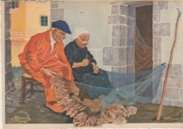 Delcampe - Cpsm 10x15. Illustr. HOMUALK. "En Parcourant La Bretagne" TREBOUL-DOUARNENEZ- Le Ramandage D'un Filet - Homualk