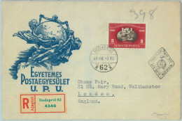 89064 - HUNGARY - POSTAL HISTORY - Stamp From S/S On FDC COVER 1962 - UPU - Autres & Non Classés
