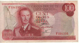 LUXEMBOURG  100 Francs  P56a  Dated 15.07.1970  " Grand Duke Jean  +  Adolphe Bridge At Back " - Luxembourg
