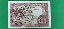 100 PESETAS GUINEANAS. 1969. GUINEA ECUATORIAL. HABILITADO PARA 1000 BIPKWELE. S/C -. - Guinée Equatoriale