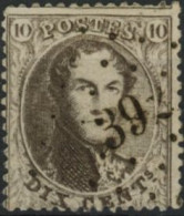 [O SUP] N° 14B, Jolie Obl Centrale 'LP392' Waterloo, Coba +25 € - 1863-1864 Medallions (13/16)