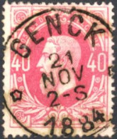 [O SUP] N° 34, Superbe Obl Centrale Relais '* GENCK *' - 1869-1883 Leopold II