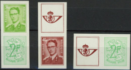 [** SUP] N° 1658c+1659h+1657I - 3 Valeurs Non Dentelées Du Carnet - Other & Unclassified