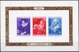 [ND SUP] Bloc 27-V1, Jordaens. Le Bloc Non Dentelé Avec Specimen Et Variété 'Tache Sur Le Col'. Tirage 1 Ou 2 Ex. Rariss - Other & Unclassified