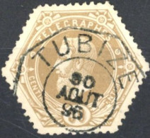 [O SUP] TG5, 50c Bistre - Superbe Obl Centrale 'Tubize' - Telegraph [TG]