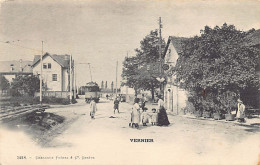 VERNIER (GE) Rue - Tramway -  Cafe Pavillon M. Pinget - Ed. Charnaux Frères 5218 - Vernier