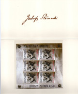 POLAND 2009 LIMITED EDITION FOLDER: 200TH BIRTH ANNIVERSARY JULIUSZ SLOWACKI POET BARD POLISH LITERATURE MS FDC - Lettres & Documents