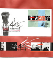 POLAND 2009 LIMITED EDITION FOLDER: 20TH ANNIVERSARY SOLIDARITY 1ST POST COMMUNISM MEMORABLE ELECTIONS MS FDC - Lettres & Documents