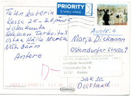 73839 - Finnland - 2004 - "1Kl" Luxemburg EF A AnsKte TAMPERE -> Deutschland, M Dt Korrektur-Aufkleber - Covers & Documents