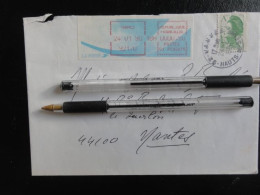 Sabine Gandon A (YT 2423) Cachet Manuel Vanves + LISA B Avec Complément D'affranchissement 0,50 F - 24/01/1990 - 1988 Type « Comète »