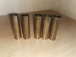 Collector Lot X 5 Douilles  Acier  Cal 16    65 Mm - Armas De Colección
