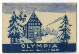 Rare Programme à Système Format CPA OLYMPIA Théâtre Jacques HAÏK - Le Juif Polonais D'Erckmann Chatrian Avec Harry Baur - Programmi