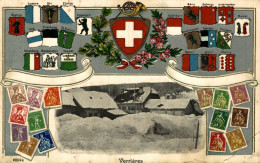 SUISSE CARTE PHILATELIE TIMBRES VERRIERES - Les Verrières