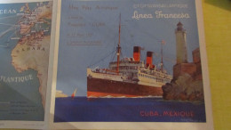 SUPERBE 1927 CIE  Transatlantique FETE ARTISTIQUE A BORD DU CUBA ILLUSTRATEUR  ALBERT SEBILLE A SAINT NAZAIRE 44 - Andere & Zonder Classificatie