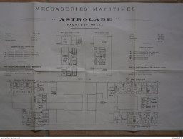 Fixe Plan Cargo Mixte L'Astrolabe Des Messageries Maritimes Ligne Du Pacifique - Tecnología & Instrumentos