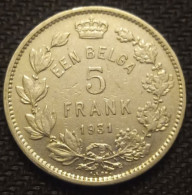 1 BELGA 5 FR 1931 DER BELGEN - 5 Francs & 1 Belga