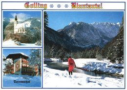 GOLLING AN DER SALZACH, BLUNTAUTAL, CHURCH, TOWER, MOUNTAIN, SKI RESORT, TORRENERHOF HOTEL, LANDSCAPE, POSTCARD, AUSTRIA - Golling