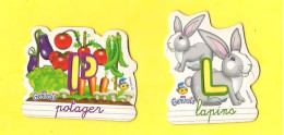 2 Magnets Gervais - Pochoir - Aimant De Frigo Ou De Tableau - Potager - Lapin. - Reclame