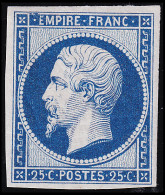 Delcampe - ** NAPOLEON NON DENTELE - ** - N°15c - 25c Bleu - Réimpression - TB - 1853-1860 Napoléon III.