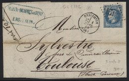 LAC PERIODE 1849 -70 Bas-Rhin - LAC - N°29 - GC 1392 (3 Refait) + T16 Ensisheim - 1/3/69 - TB - Sonstige & Ohne Zuordnung