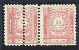 (*) MAROC POSTES LOCALES - FEZ à MEKNES - (*) - Taxe - N°26 - 20c Rouge - Paire - Variété De Piquage - TB - Vide