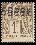 * OBOCK - * - N°20b - 1F Olive - Double Surch. - Signé Scheller - TB - Other & Unclassified