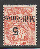 * PORT SAÏD - * - N°38a - 5m Sur 3c Orange - Surcharge Renversée - Signé Miro - TB - Other & Unclassified