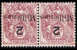 ** PORT SAÏD - ** - N°62b - Paire - 2 Mill. S/2c - Erreur De Chiffre - Surch. Renversée -signé Calves- TB - Other & Unclassified