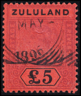 O ZOULOULAND - O - N°23 - 5£ Violet Et Noir S/rouge - Signé - TB - Zululand (1888-1902)