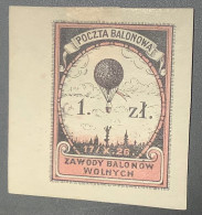 Poland 1926 Balloon Post Stamp Rare Imperforated 1 ZL.POCZTA BALONOWA/ZAWODY BALONOW WOLNYCH (ballon Aviation Air Mail - Ungebraucht