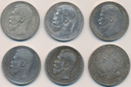 Russland: Nikolaus II. 1894-1917: 2 X 1 Rubel 1897, 2 X 1 Rubel 1898, 1 X 1 Rube - Russia
