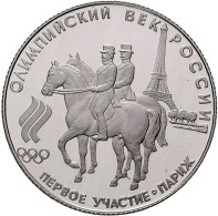 Russland: Olympia Teilnahme Russlands: 10 Rubel 1993 (½ OZ Pd) Mit Cubertin Und - Russia