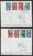 Unique Rare Document¨ Two Covers With Complete Series EDES (Resistance Organization: ¨Hellenic Democratic Revolutionary - Widerstandsbewegung