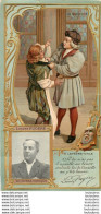 CHROMO LEFEVRE UTILE LU  CELEBRITES  LUCIEN FUGERE  ART NOUVEAU 17 X 9 CM GAUFREE RELIEF - Lu