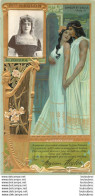 CHROMO LEFEVRE UTILE LU  CELEBRITES MEYRIANE HEGLON  ART NOUVEAU 17 X 9 CM GAUFREE RELIEF - Lu