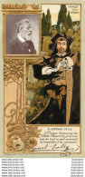 CHROMO LEFEVRE UTILE LU  CELEBRITES MOUNET SULLY ART NOUVEAU 17 X 9 CM GAUFREE RELIEF - Lu