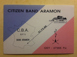 Carte QSL Citizen Band Aramon Gard CBA ,antenne CB  QSY 27355 FM , 1992 , TB - CB