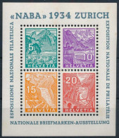 ** 1934 NABA Bélyegkiállítás Blokk Mi 1. (Mi EUR 750.-) (pici Folt Jobb Oldalon / Small Spot On The Right) - Other & Unclassified