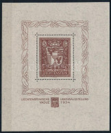 * Liechtenstein 1934 Vaduz Blokk Mi 1 Szépen Centrált Jó Minőségű, Friss Színű Blokk A Kereten Halvány Falcnyomokkal, A  - Other & Unclassified