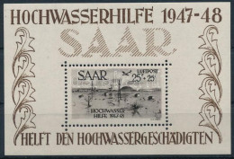 ** Saar 1948 Árvíz Blokk Mi 2 (Mi EUR 600.-) (apró Körömnyomok / Minor Creases) - Other & Unclassified