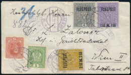 Ausztria 1918.okt.01. Tarifahelyes Légiposta Levél Mi 225 + 226 B 11 1/2 Fogazással!! + Mi 227 "LEMBERG" - "WIEN" Rendkí - Other & Unclassified