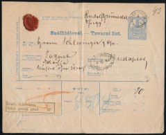 1878 Kétnyelvű Szállítólevél "OSIEK-ESZÉK / GORNI-GRAD" - Budapest - Other & Unclassified