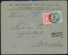 1881 5kr + 10kr Ajánlott Levélen "BUDAPEST / DÉLUTÁN" - Esztergom, Céges Levélzáróval - Other & Unclassified