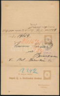 1884 Budapest Helyi Teljes 2kr Adóintés, Visszaküldve - Other & Unclassified