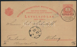 1893 5kr Díjjegyes Levelezőlap Oroszországba "BUDAPEST / FŐPOSTA" - "WIBORG" - Other & Unclassified