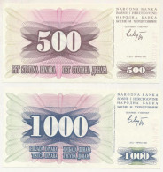 Bosznia-Hercegovina 1992. 500D + 1000D T:AU Bosnia-Hercegovina 1992. 500 Dinara + 1000 Dinara C:AU Krause P#14, P#15 - Unclassified