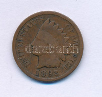 Amerikai Egyesült Államok 1892. 1c Bronz "Indian Fej" T:F Patina United States Of America 1892. 1 Cent Bronze "Indian He - Unclassified