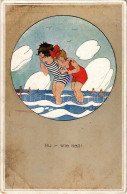 T3 1921 Hu - Wie Kalt! / Children Art Postcard, Beach. Neue Meister Nr. 285. S: Chicky Spark (EB) - Unclassified